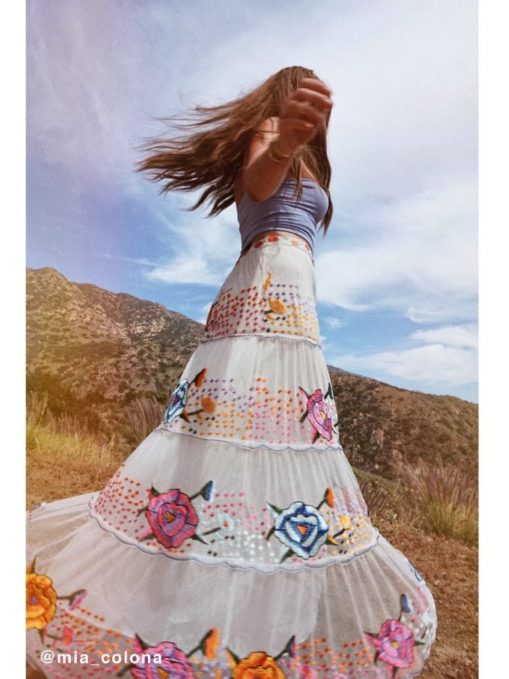 Urban Outfitters Floral Embroidered Maxi Skirt